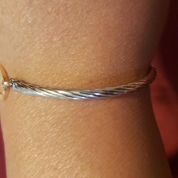 Diamond Gold Heart Bracelet 6 1/2" - Picture 11 of 12